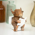 Highland Cow On The Toilet Ornament