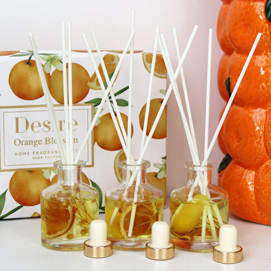 Set Of 3 Orange Blossom Fragranced Reed Diffusers