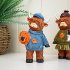 Set Of 2 Autumn Highland Cow Ornaments