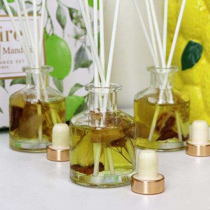 Set Of 3 Lime Basil & Mandarin Fragranced Reed Diffusers