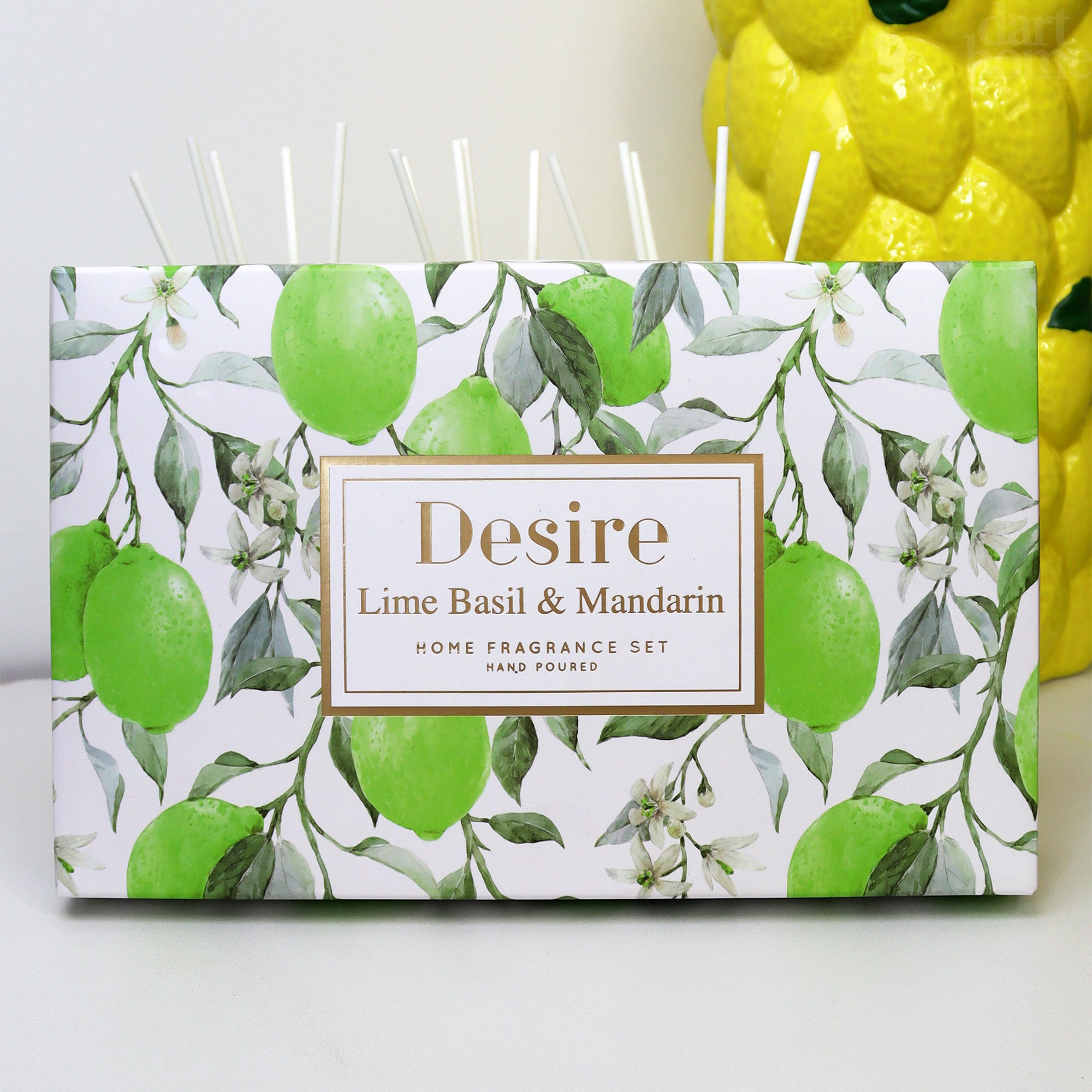 Set Of 3 Lime Basil & Mandarin Fragranced Reed Diffusers