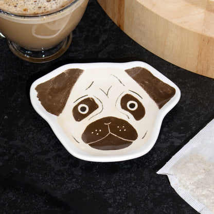 Ceramic Pug Dog Teabag Tidy