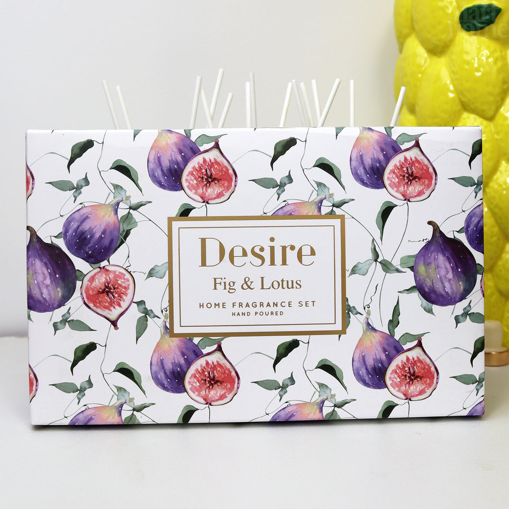 Set Of 3 Fig & Lotus Fragranced Reed Diffusers