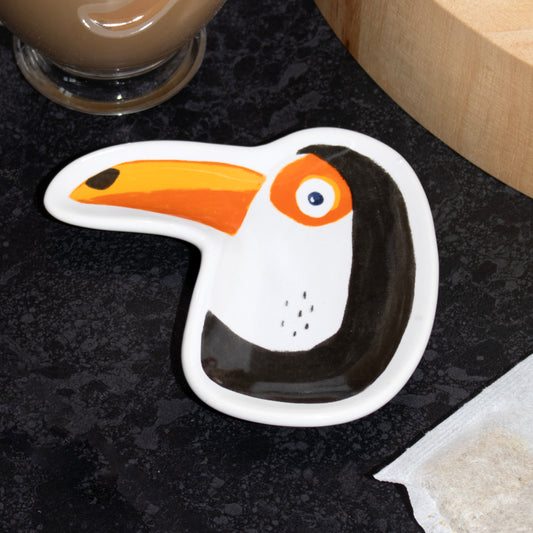 Ceramic Toucan Teabag Tidy