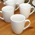 Set Of 4 White Jewel Mugs 300ml