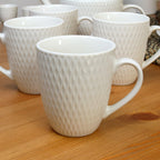 Set Of 4 White Jewel Mugs 300ml
