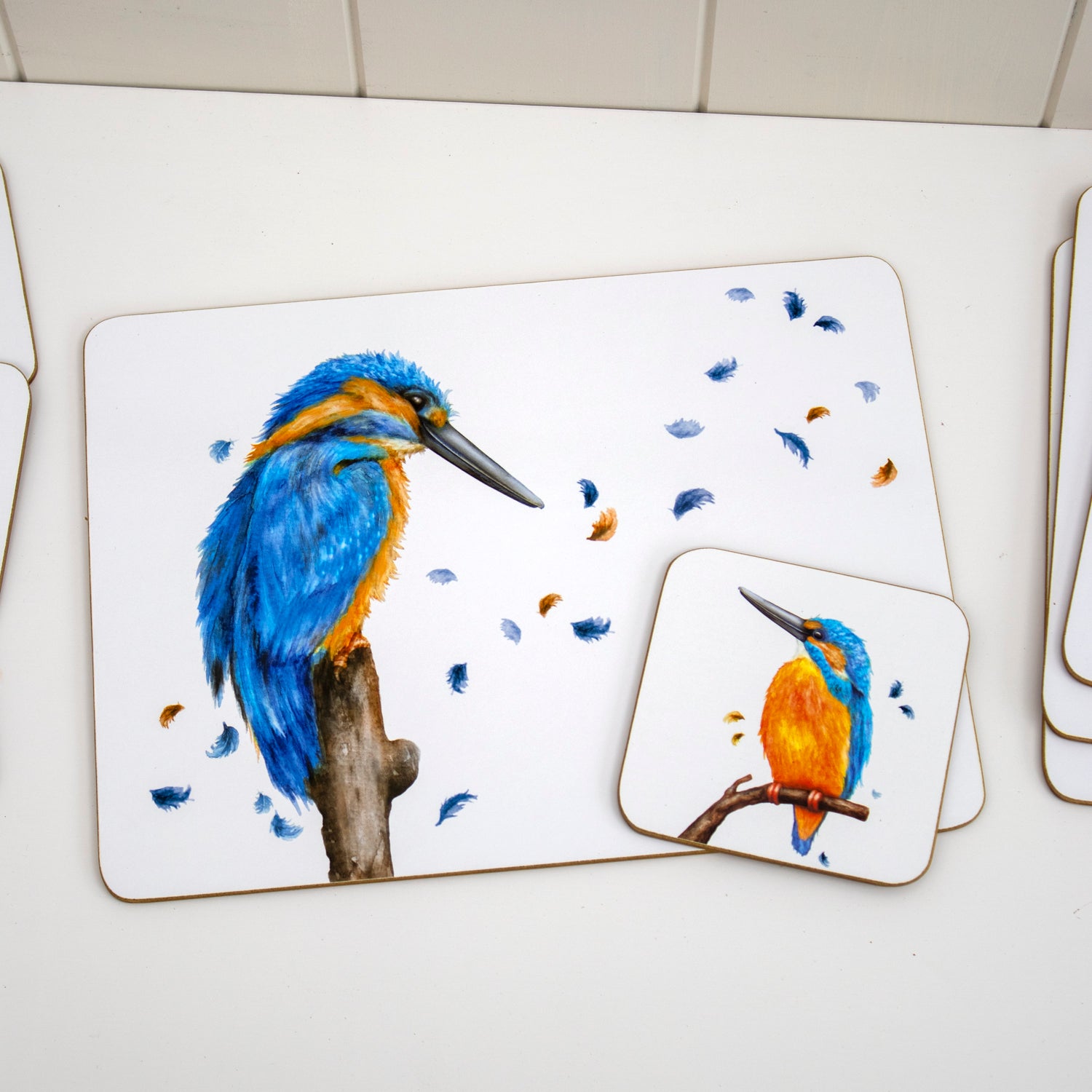 Set Of 4 British Birds Placemats And Coasters