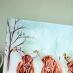 Christmas Highland Cow Glass Worktop Saver