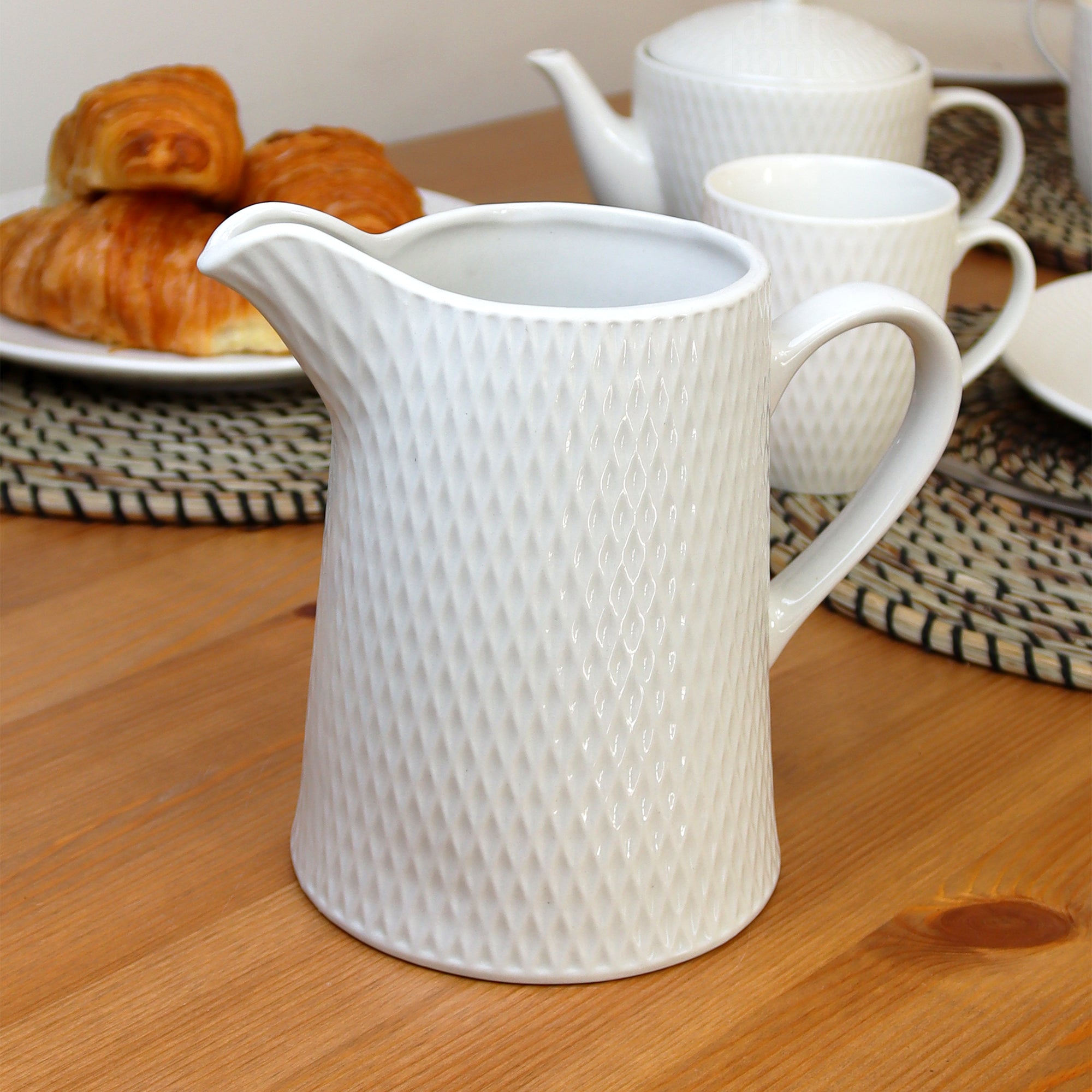 Large White Jewel Jug