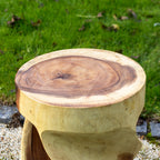 Round Twisted Teak Table