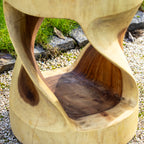 Round Twisted Teak Table