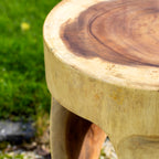 Round Twisted Teak Table