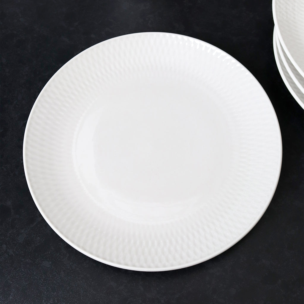 Set Of 4 White Jewel Dinner Plates