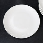 Set Of 4 White Jewel Dinner Plates
