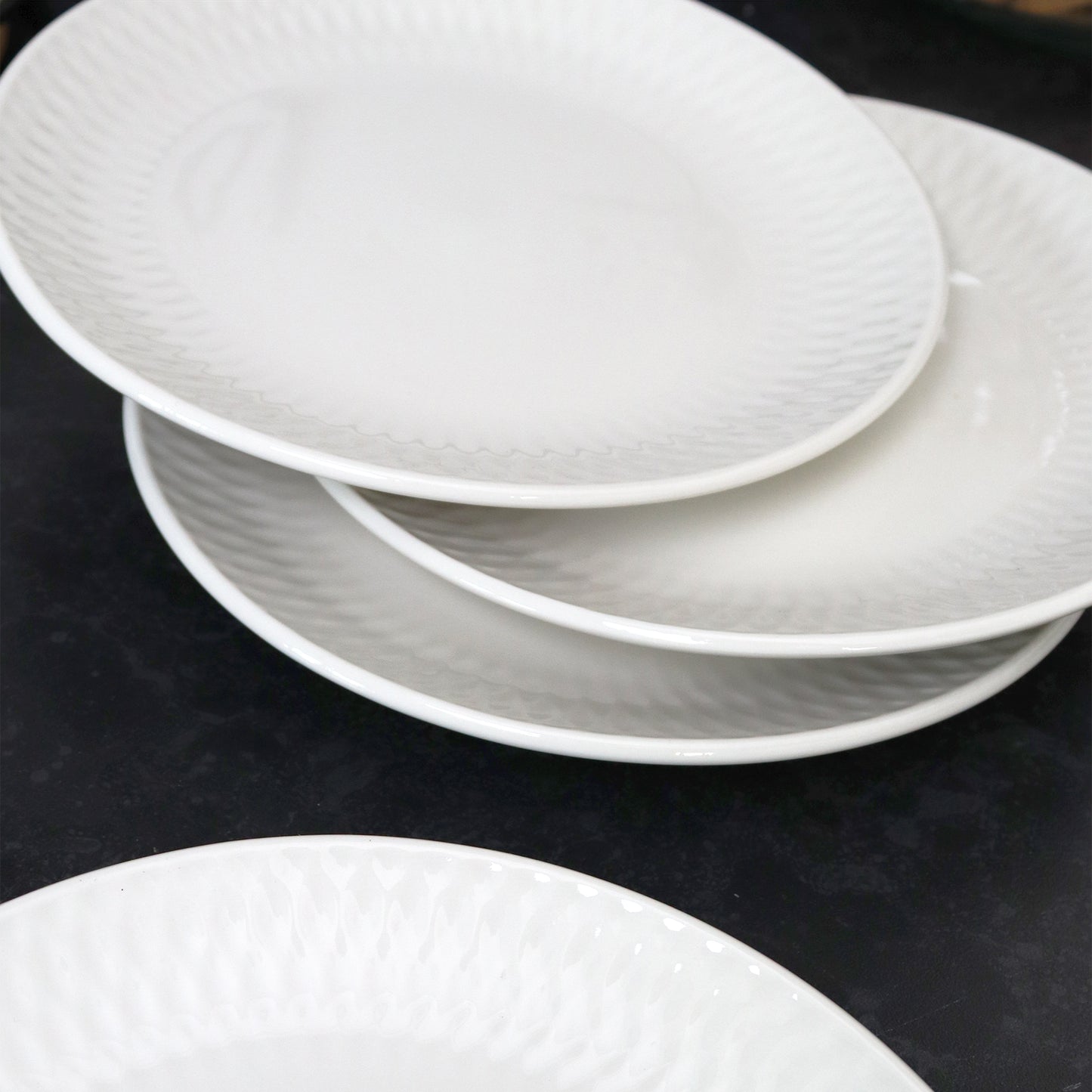 Set Of 4 White Jewel Side Plates