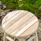 Round Natural Teak Root Stool