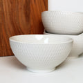 Set Of 4 White Jewel Salad Bowls