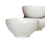Set Of 4 White Jewel Salad Bowls