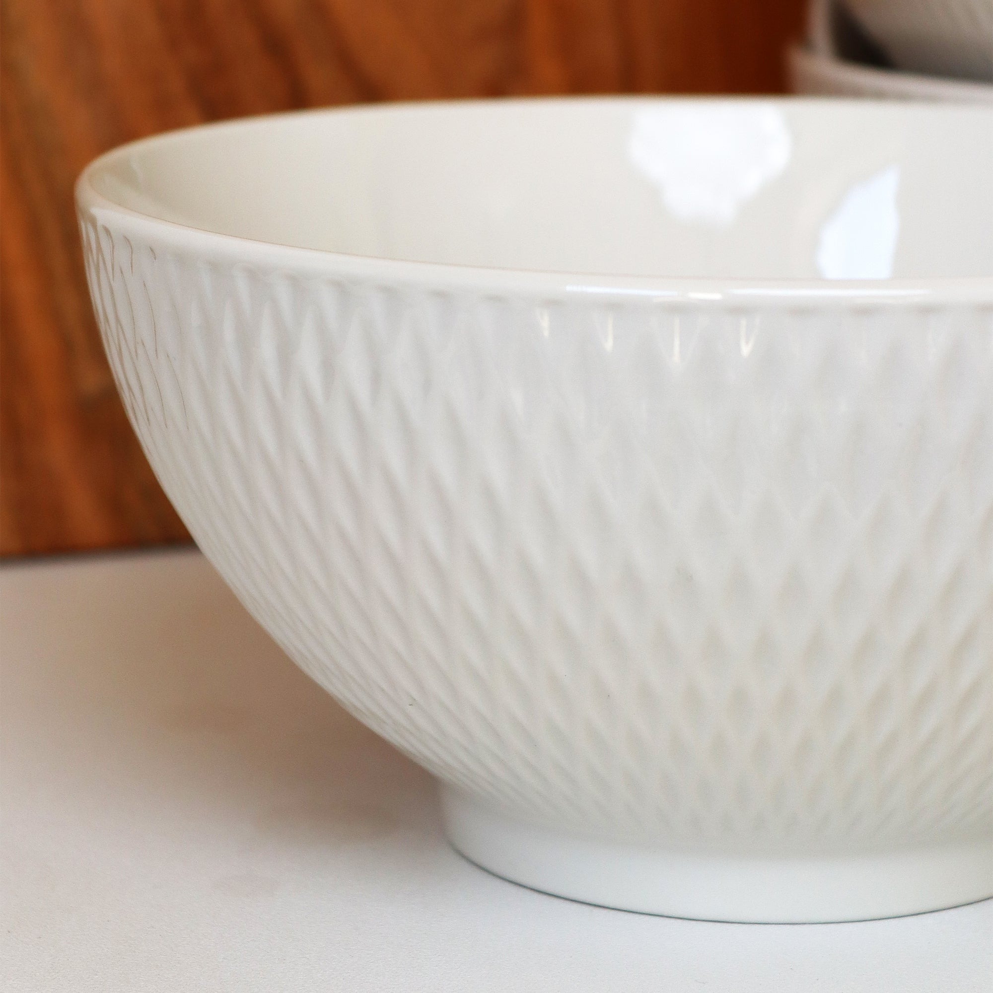Set Of 4 White Jewel Salad Bowls