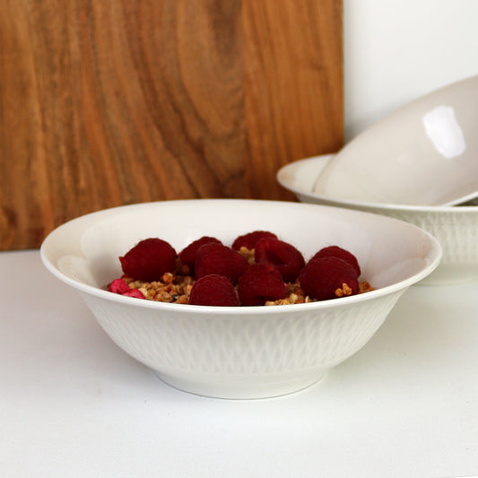 Set Of 4 White Jewel Cereal Bowls