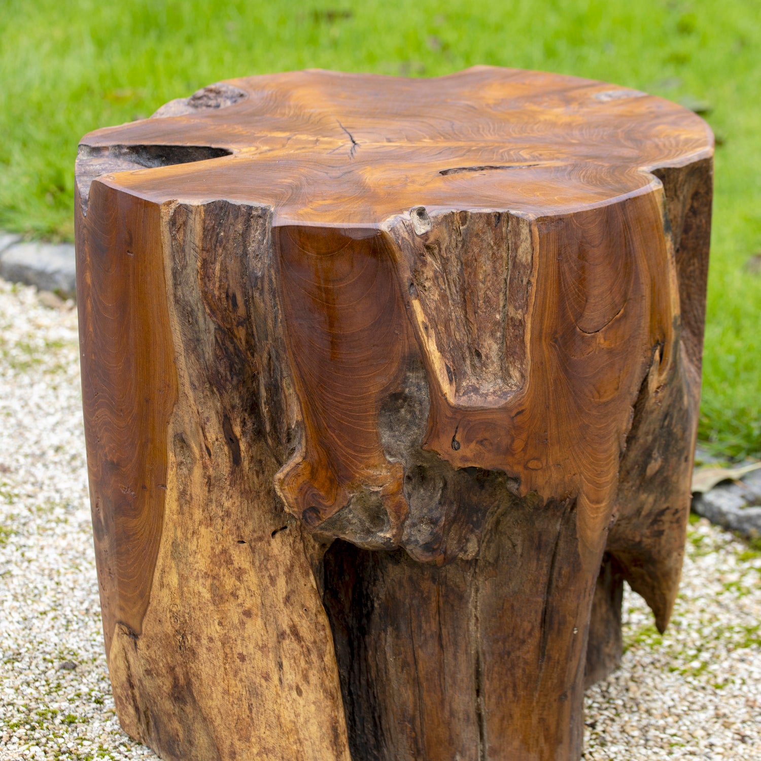 Large Solid Teak Root Block Table