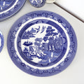 Set Of 6 Ceramic Blue Willow Dinner Plates 27cm