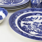 Set Of 6 Ceramic Blue Willow Dinner Plates 27cm