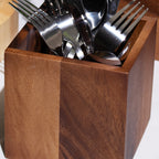 Acacia Wood Square Utensil Holder