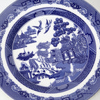 Set Of 6 Ceramic Blue Willow Dinner Plates 27cm