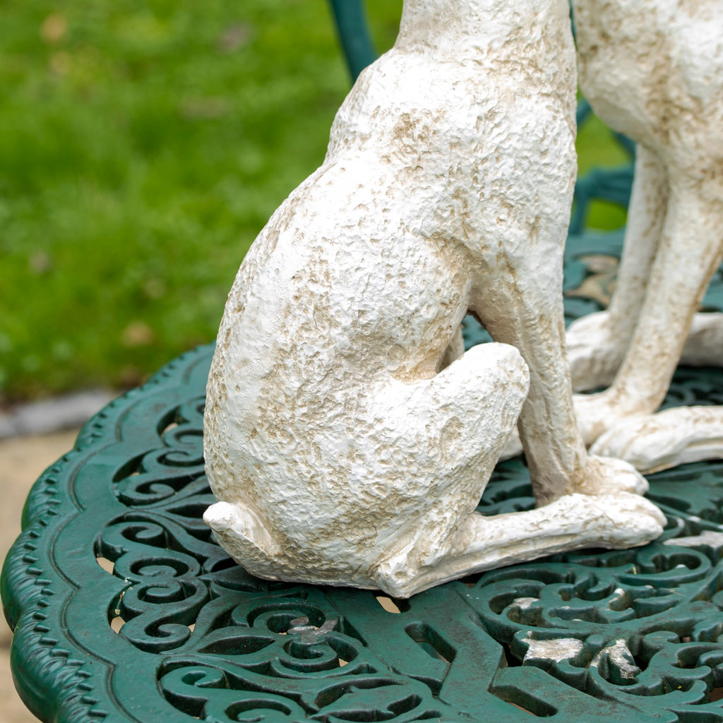 Bronze-Gartenhasen-Ornamente, 2er-Set