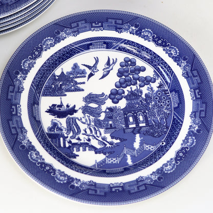 Set Of 6 Blue Willow Side Plates