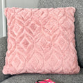Rosa Diamant-Plüschkissen, 45 x 45 cm