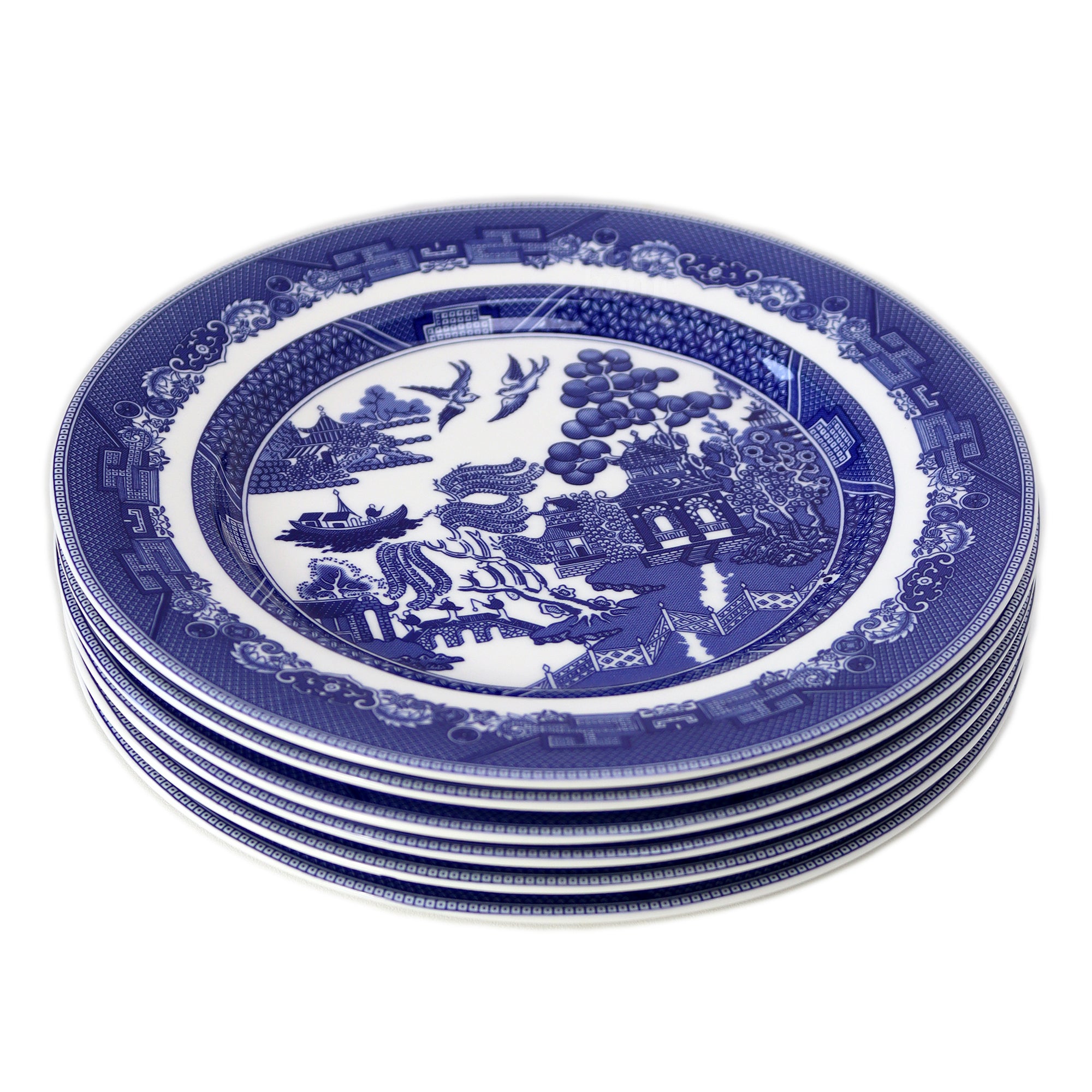 Set Of 6 Blue Willow Side Plates