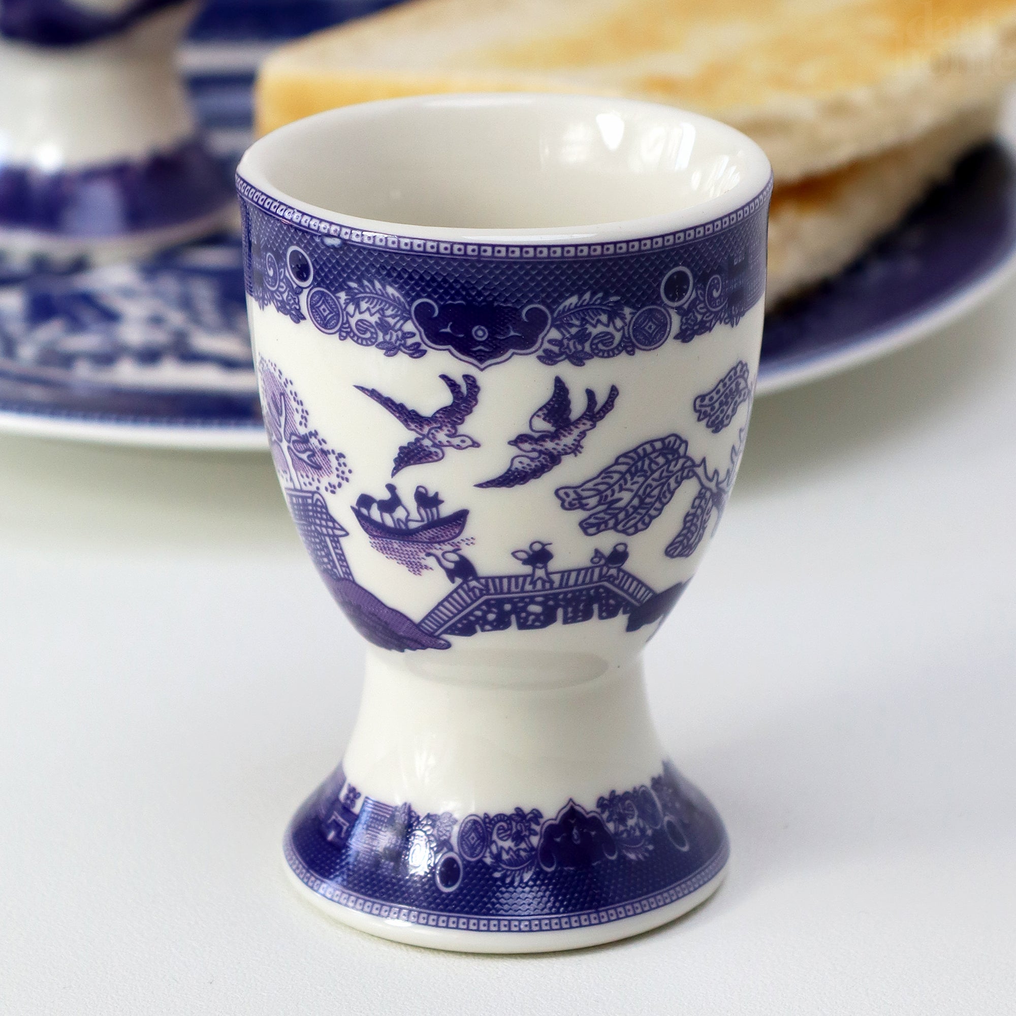 Set Of 6 Blue Willow Egg Cups