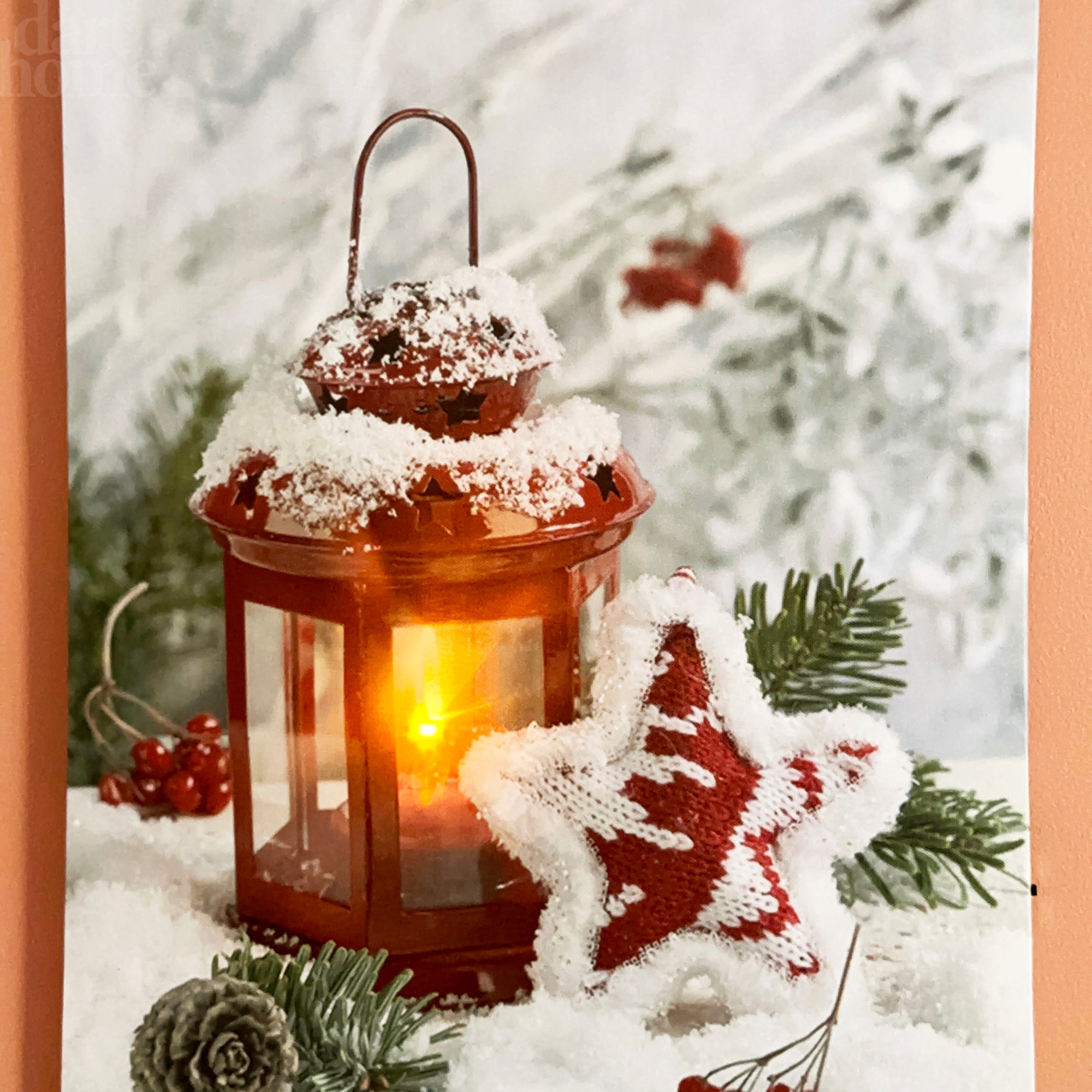 Weihnachtslaterne LED-Leinwand-Wandkunst