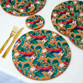 Set Of 4 Botanical Red Chilli Cork Placemats and Coasters