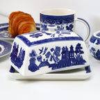 Blue Willow Butter Dish With Lid