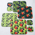 Set Of 4 Peas/Paprika Placemats & Coasters