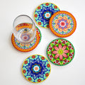 Set Of 6 Round Tuscany Ceramic Coasters