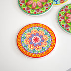 Set Of 6 Round Tuscany Ceramic Coasters