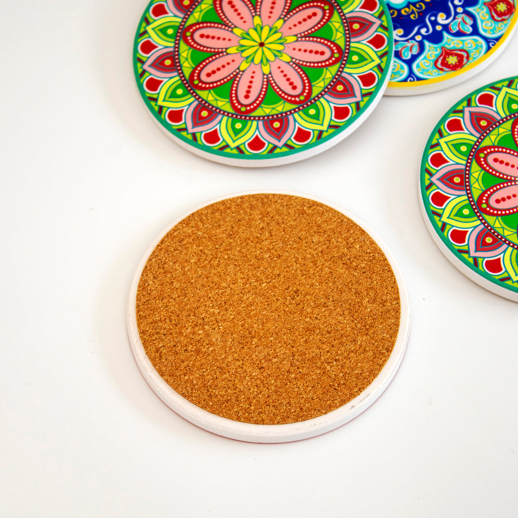 Set Of 6 Round Tuscany Ceramic Coasters