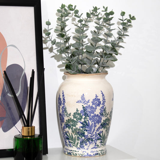 Blue Indigo Garden Traditional Vase