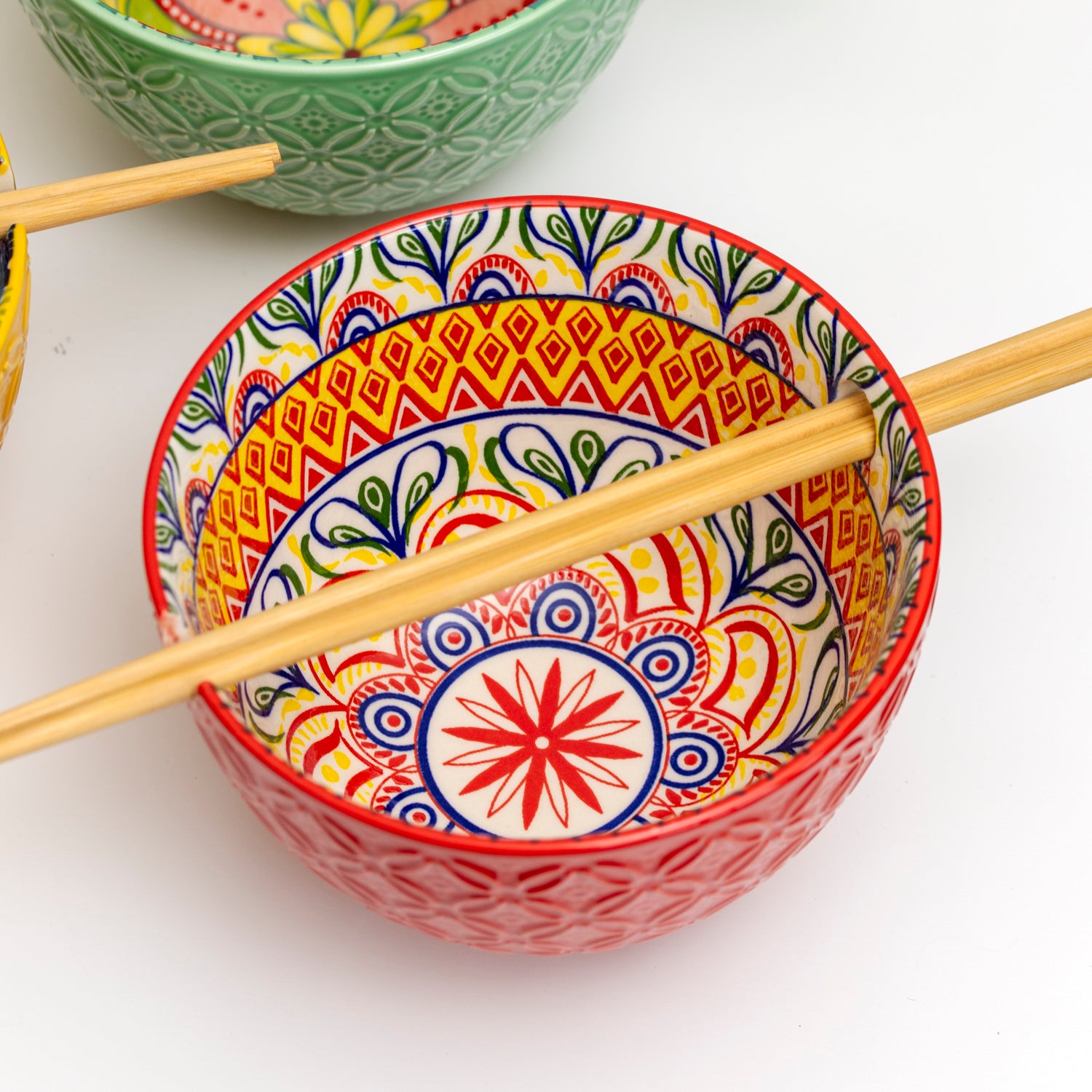 Set Of 3 Tuscany Noodle Bowls With Chopsticks