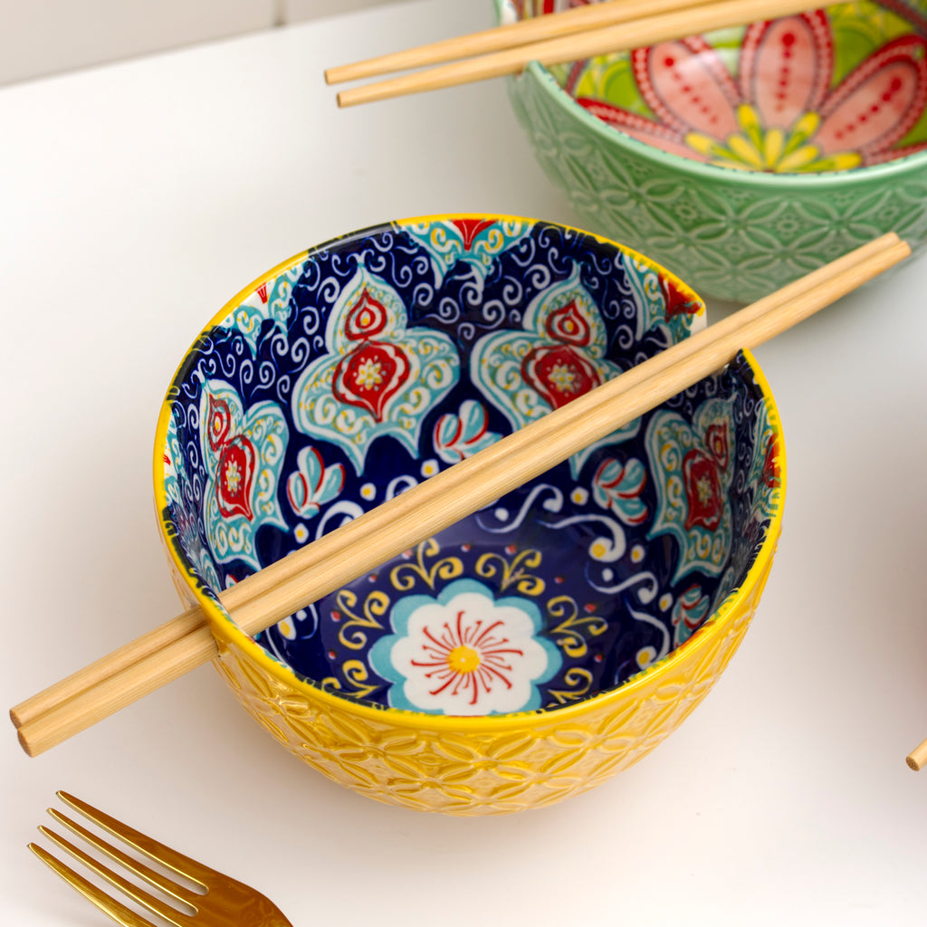 Set Of 3 Tuscany Noodle Bowls With Chopsticks