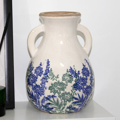 Blue Indigo Garden Handled Vase