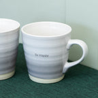 Set Of 2 Grey Ombre Be Happy & Kind Mugs