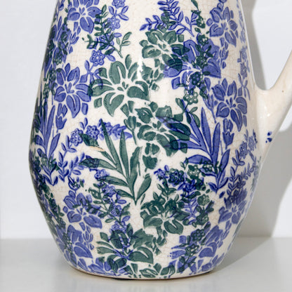 Blue Indigo Garden Pitcher Vase