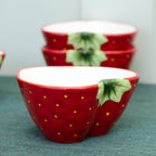 Set Of 4 Strawberry Shaped Dip Bowls
