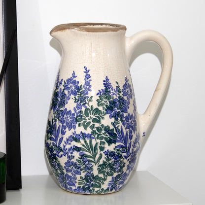 Blue Indigo Garden Pitcher Vase