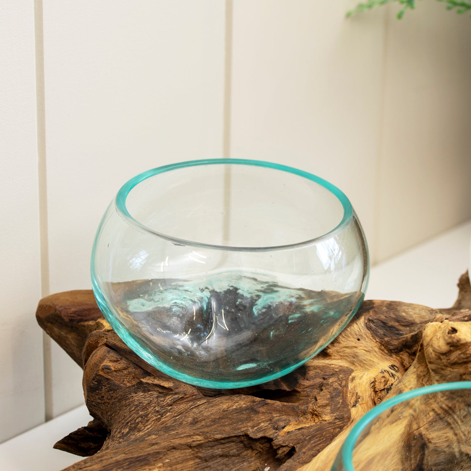 Triple 12cm Molten Glass Bowl With Tree Root Stand